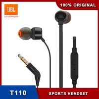 JBL TUNE 110 3.5mm Wired Earphones T110 Stereo Music Deep Bass Earbuds Sports Headset In-line Control Handsfree with Microphone Over The Ear Headphone