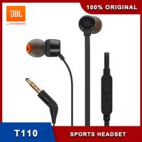 ปรับแต่งได้ JBL 110เพลงสเตอริโอหูฟังแบบมีสาย3.5มม. หูฟังพร้อมไมค์ลึกหูฟังออกกำลังแฮนด์ฟรีพร้อมไมโครโฟนควบคุมในบรรทัด