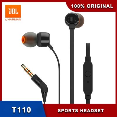 JBL TUNE 110 3.5mm Wired Earphones T110 Stereo Music Deep Bass Earbuds Sports Headset In-line Control Handsfree with Microphone