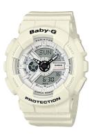Casio Baby-G นาฬิกาข้อมือผู้หญิง สายเรซิ่น รุ่น BA-110PP,BA-110PP-7A - สีขาว