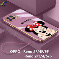 JieFie OPPO Reno 2F / 4F / 5F / 2 / 3 / 4 / 5 / 6 5G / Reno 8เคสโทรศัพท์การ์ตูน Mickey Mouse น่ารักสำหรับเด็กผู้หญิงแฟชั่นพวงกุญแจตุ๊กตาเคสปลอกอ่อนมิกกี้มินนี่