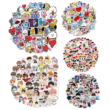 Many styles cartoon kpop stickers PVC naklejki waterproof pull rod