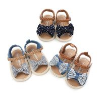 COD DSFGREYTRUYTU Fashion Girls Canvas Bow-knot Sandals Kids Beach Shoes Baby Walking Shoes First Walkers