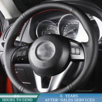 Customized Car Steering Wheel Cover Non-Slip Car Accessories For Mazda 3 Axela Mazda 6 Atenza Mazda 2 CX-3 CX3 CX-5 CX5 Scion iA