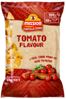 Mission Tortilla Chips ฺฺฺTomato Flavoured 65g ขนมข้าวโพดทอดกรอบรสมะเขือเทศ ขนาด 65 กรัม (0311)