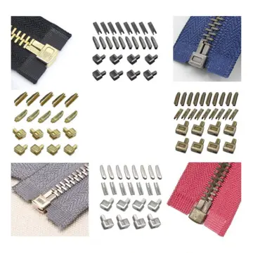 123PCS Zipper Repair Kit Universal Metal Zipper Insertion Pin Zipper Bottom  Stop Replacement Zip Stopper Ends Caps for Repairing Jacket Coat Backpack  Suitcase For 3#/5#/8# Zipper