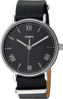 Timex Mens TW2R28600 Southview 41mm Black/Silver-Tone Leather Strap Watch