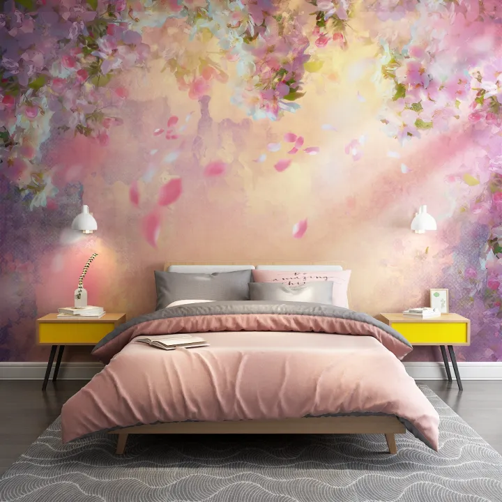 A HOT】 Custom 3D Wallpaper Romantic Flowers Color Graffiti Mural Interior  Design Wallpaper for Living Room Bedroom | Lazada PH
