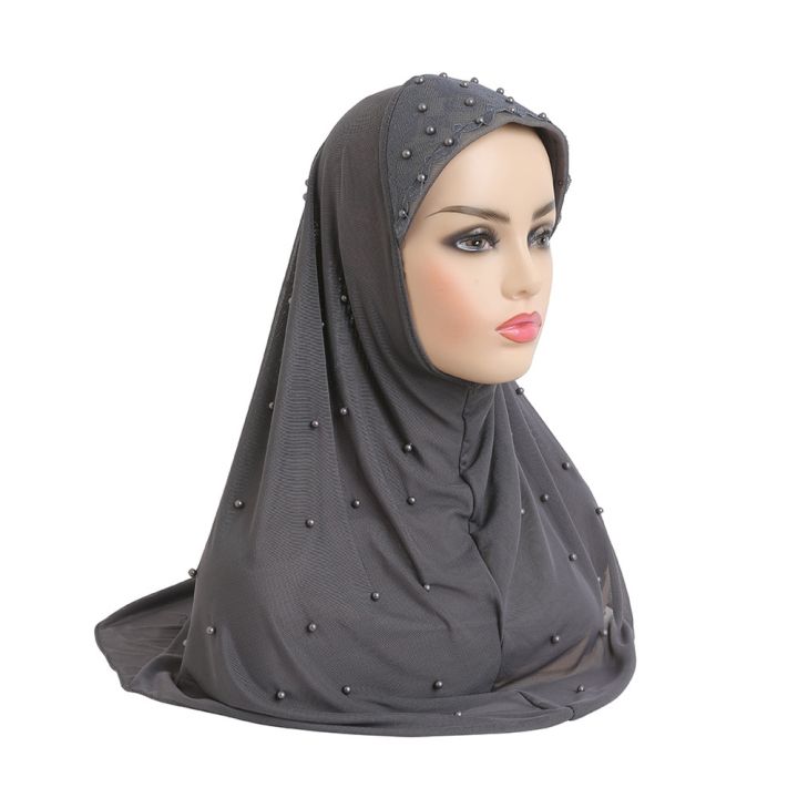 yf-beautiful-women-adults-hijab-two-layers-net-fabric-muslim-al-amira-with-beads-scarf-head-wrap-prayer-full-cover