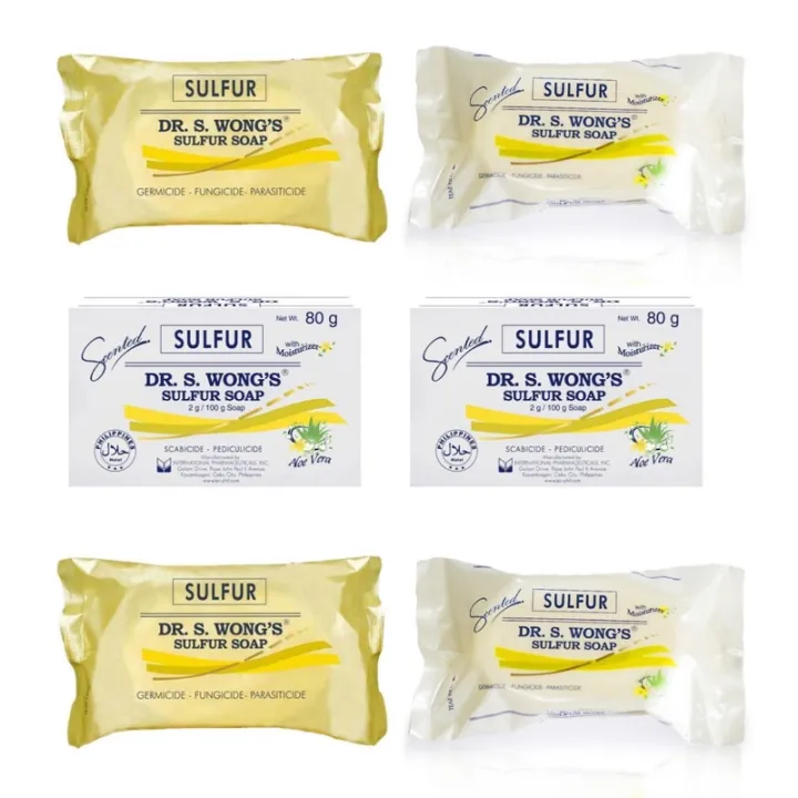 Set Of 3 Dr. S. Wong Sulfur Soap Scented 80 Grams 