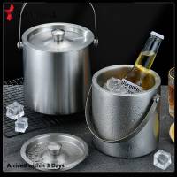 ?Quick Arrival?Stainless Steel Insulated Ice Bucket Wine Beer Cooler with Lid for Beach Picnics?Arrive 1-3 Days?