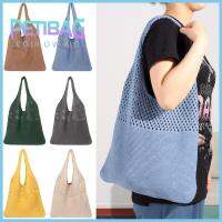 PETIBAG 1 pcs เรียบง่าย ผู้หญิง ฟาง วันหยุด กระเป๋าสะพายข้าง คู่มือ ถัก ถุงตาข่าย