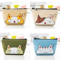 ♞♣ Cute Cat Cloth Coin Purse Wallet Cosmetic Lipstick Card Key Earphone Storage Bag Women Travel Zipper Small Handbags Pouch Bags