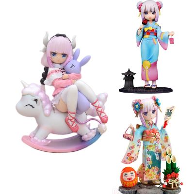 ZZOOI 14cm Miss Kobayashis Dragon Maid Anime Figure Dragon Maid Kanna Kamui Kimono Action Figure Kanna Figure Collection Model Toys