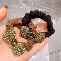 【Ready Stock】 ❃◙ C18 Bowknot Crystal Full Rhinestone Hair Band Hair Rope French Intestine Ring Head Rope Rubber Band