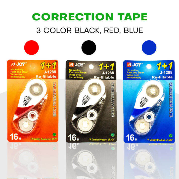 JOY CORRECTION TAPE J1288 1+1 (Refillable) 16meters No waiting Fast