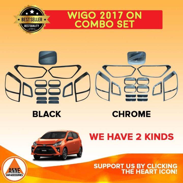 Toyota Wigo Garnish Cover Set Black / Chrome August 2017 2021