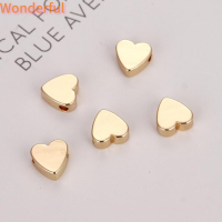 ?【Lowest price】Wonderful 70 pcs Golden Peach Heart-shaped spacer ลูกปัดหลวม DIY สร้อยคอสร้อยข้อมือ