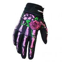 ❁ Skull Rose ถุงมือจักรยานวิบาก MTB Off-Road จักรยานเสือภูเขา Guantes รถจักรยานยนต์ Hard SHELL ถุงมือกีฬากลางแจ้งขี่จักรยานถุงมือ