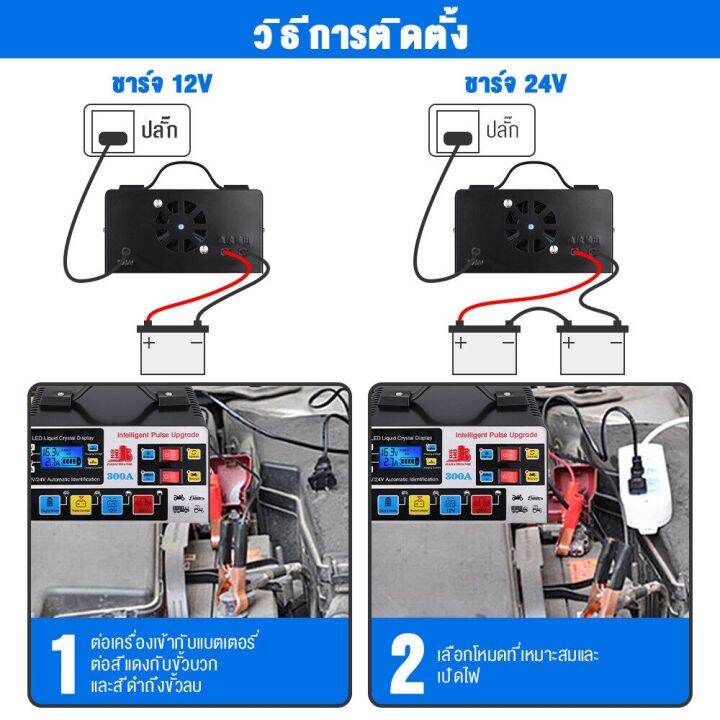 500a-ส่งจากไทยเครื่องชาร์จแบตเตอรี่รถยนต์-เครื่องชาร์จ-24v12v-ตัวชาร์จแบตเตอรี่-เครื่องชาร์จอัจฉริยะและซ่อมแบตเตอรี่รถยนต์