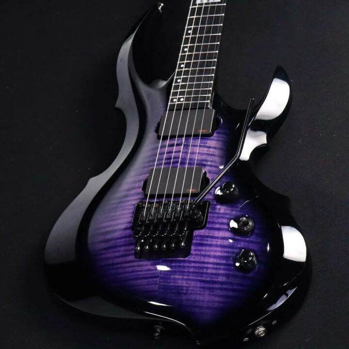 Upgrade Purple Flame Maple Specialshaped Electric Guitar EMG Pickups