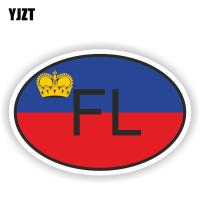 YJZT 15.5CM*10.5CM Funny FL LIECHTENSTEIN COUNTRY CODE Country Code Oval Decal Car Sticker 6-0937  Power Points  Switches Savers