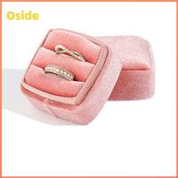 OSIDE พร้อมฝาที่ถอดออกได้ กล่องเครื่องประดับอัญมณี ประณีตประณีตประณีต ผ้ากำมะหยี่กำมะหยี่ กล่องบรรจุของ คุณภาพสูงมาก กล่องแสดงแหวน แต่งงานในงานแต่งงาน