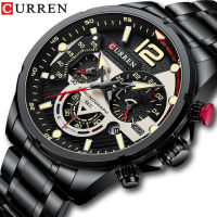 ธุรกิจ CURREN Casual Chronograph โลหะกันน้ำไม่ขึ้นสนิมนาฬิกา Mens แฟชั่นหรูหราใหม่ควอตซ์นาฬิกาผู้ชาย