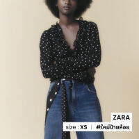 Zara Ruffled polka dot shirt