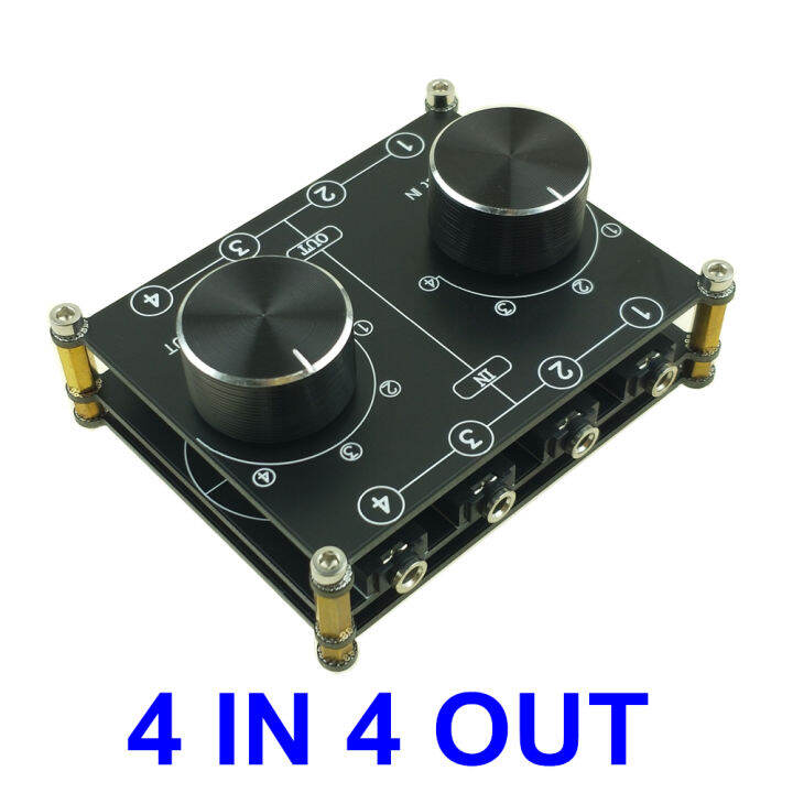 4 in 4 out 3.5mm AUX 18" audio cable switch stereo audio signal source selector splitter