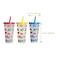 With Cups And Lids Straw Straws Water Bottle Tumbler Color Changing Tumblers Lid Cup For Halloween Plastic Reusable Kids Proof