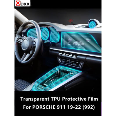สำหรับปอร์เช่911 2019-2022 992ภายในรถคอนโซลกลางใส TPU ฟิล์มป้องกันป้องกันรอยขีดข่วนเกียร์แผงฟิล์มซ่อม