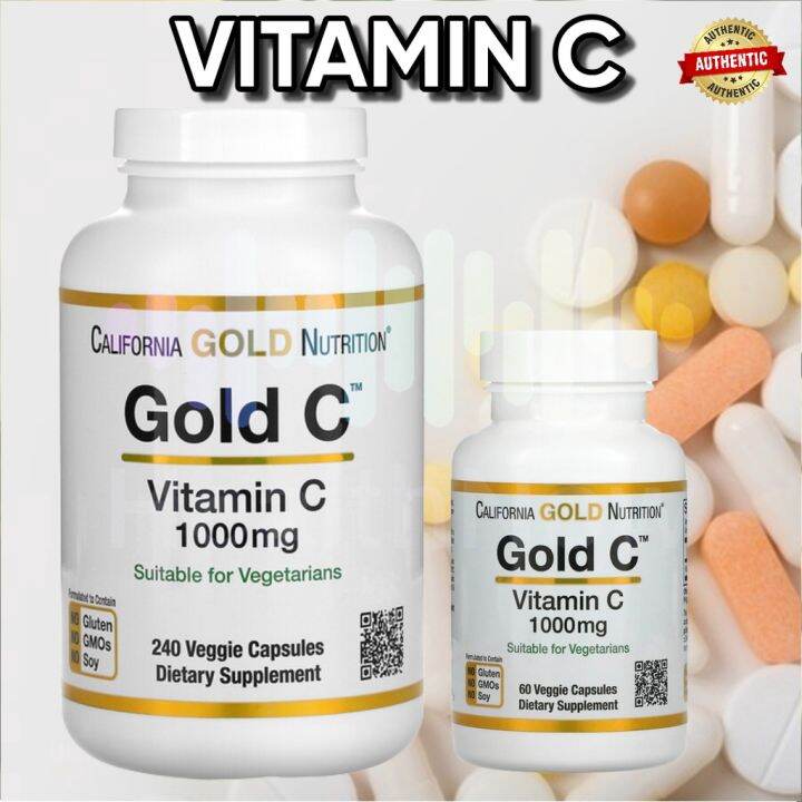 California Gold Nutrition Gold C Vitamin C 1000 mg 60 Veggie Capsules ...
