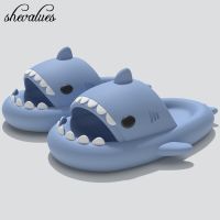 Shevalues New Shark Slippers For Women Couple Fashion Soft Slipper Home Men Non-slip Sandals Outdoor Beach Flip Flop Shark Slide