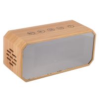 Solid Wood Retro High-Power Alarm Clock Speaker, Portable Retro Alarm Clock, Card Radio Speaker