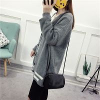 เสื้อคลุมไหมพรม สีเทาพร้อมส่ง ทรง oversize GRAY