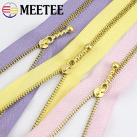 10Pcs Meetee 3# 121520cm Gold Metal Zippers Close-end Zip for Jeans Bags Sewing Tailor Garment Luggage Craft DIY Accessories
