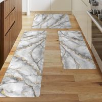 1pc Gray Color Marbling Print Kitchen Mat Carpet Floor Mat Home Entrance Doormat Bathroom Carpet Living Room Decorative Rugs