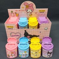 การ์ตูน Sanrio Kuromi Cinnamoroll My Melody หลุมคู่ที่เหลาดินสอน่ารัก Pompom Purin นักเรียนที่เหลาดินสอกบเหลาดินสอมินิ