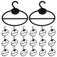 Scarf Shawl Tie Holder Organizer Oval Plastic Hangers Storage Hangers Black Size:13.5cm(Length)x 12.5cm(Diameter)x 13.5cm(Height)x1.9cm(Hook Mouth)