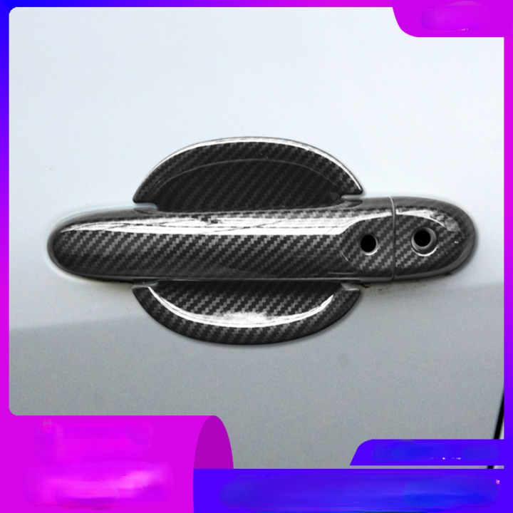 สำหรับ-nissan-versa-tiida-2012-2018คาร์บอนไฟเบอร์-chrome-car-door-handle-cover-trim-สติกเกอร์อุปกรณ์จัดแต่งทรงผม