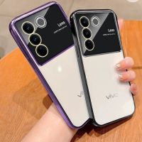 เคสสำหรับ Vivo V27 V27e V25 V25e Pro VivoV27 5G 2023 2022เคสโทรศัพท์ฝาหลังอ่อนนุ่มแผ่นซิลิโคน TPU ยืดหยุ่นเคสกันกระแทกมือถือปกป้องแบบใสเลนส์กล้องถ่ายรูป