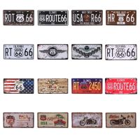 USA Route 66 Car Number Vintage Metal Tin Signs License Plate Plaque Poster Bar Decoration Club Wall Garage Man Cave 15*30cm C10