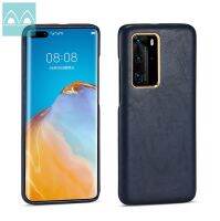 Case สำหรับ Huawei P40 / P40 Pro วินเทจหนังแกะแกะผิวแบบ + โลหะกดปุ่ม + ไมโครไฟเบอร์ภายในอัลตร้าบางปกหลังปลอก