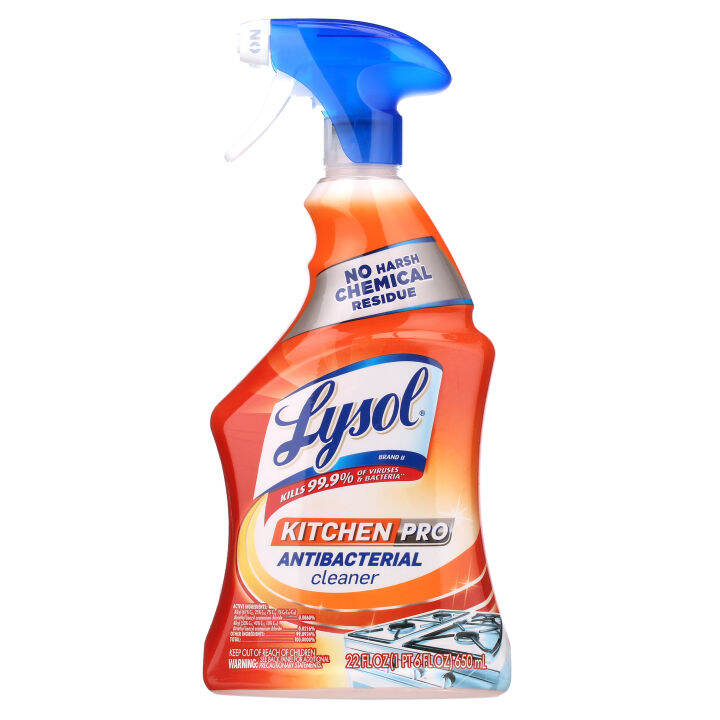 Lysol Kitchen Pro Antibacterial Kitchen Cleaner Spray, 22oz, No Harsh