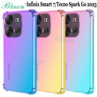 BLKNAIM เคสโทรศัพท์สำหรับ Infinix Smart 7 /Tecno Spark Go 2023เคสไล่ระดับสีสี่มุมป้องกันการตกหล่นเคสโทรศัพท์ TPU สำหรับ Tecno Spark Go 2023ฝาครอบเคส