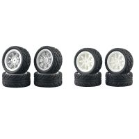 4Pcs Rubber Tire Wheel Tyre for SG1603 SG1604 SG1605 UDIRC UD1601 UD1602 UD1603 UD1604 1/16 RC Car Accessories Kit White