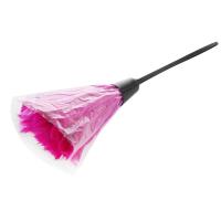 1pc Fashion Turkey Feather Duster with Black Plastic Handle Cleaning Tool 35cm