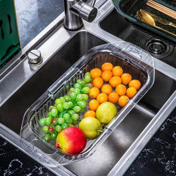 cc-retractable-drain-rack-gadgets-creativity-tableware-dryer-washing-vegetables-fruit-basin-filter-basket-food-storage