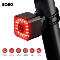 ✿ Eqiio Bicycle Tail Light 6 Modes Warning USB Rechargeable LED Waterproof Lamp Cycling Auto Brake Sensing Smart Bike Rear Lights